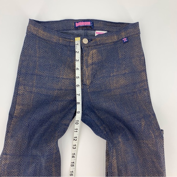 Bubblegum Gold Coated Reptile Print Slim Straight Mid Rise Jeggings, 9/10 - Picture 11 of 16